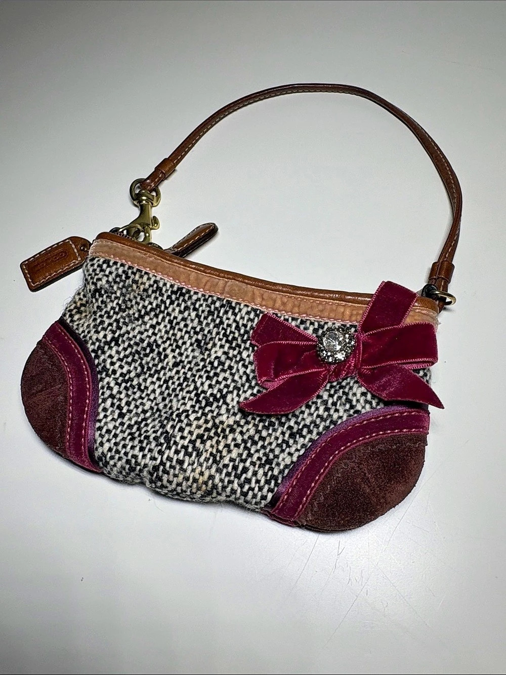 Coach Brown & Burgundy Shoulder Bag